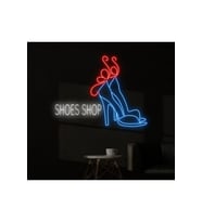 SHOES SHOP Yazılı ve Şekilli Neon Tabela