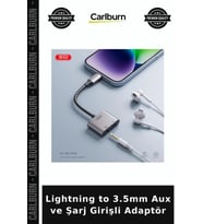 Lightning to 3.5mm Aux ve Şarj Girişli Adaptör Dönüştürücü Mini Aparat Ses Kablosu