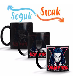 Vampira Vampir Sihirli Kupa Bardak Porselen