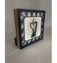 Işıltılı Aşk Silüeti - Dekoratif Lazer Kesim Led Gece Lambası Beyaz