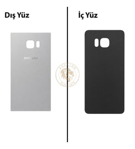 Samsung Galaxy S6 Edge Plus Gümüş Renk Arka Kapak Arka Cam Batarya Kapağı Pil Kapağı Lazer Kesim Back Cover Galaxy S6 Edge Plus Uyumlu