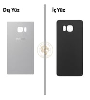 Samsung Galaxy S6 Edge Plus Gümüş Renk Arka Kapak Arka Cam Batarya Kapağı Pil Kapağı Lazer Kesim Back Cover Galaxy S6 Edge Plus Uyumlu