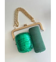 Metalik Rafya Ve Supra İpli Kit (Yeşil)