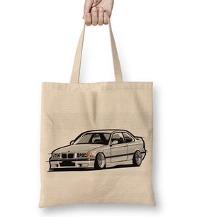 Bmw Stanced out E36 Gray Bez Çanta Uzun Saplı