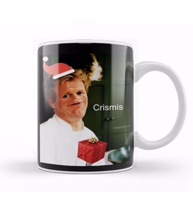Gordon Ramsay Crismis Christmas Sosig Kupa Bardak Porselen