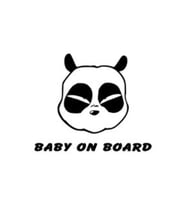 Panda Kafası Bebek On Board Duvar Dekor Sticker 40 X 32 Cm