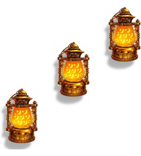 Lexroo 12 Cm x 8 Cm Pille Çalışan Hilal Ay ve Yıldız Desenli Altın Renkli Lamba Led Sarı - Sarı)