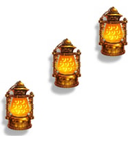 Lexroo 12 Cm x 8 Cm Pille Çalışan Hilal Ay ve Yıldız Desenli Altın Renkli Lamba Led Sarı - Sarı)