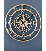 Gowpenart Pusulalı Metal Gold - Altın Duvar Saati / Hediye Saat / Dekoratif Saat 1,5 mm Kalınlık