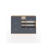 Arges Dolap 14 Raflı 9 Kapaklı 220x30x163 Çam-Antrasit