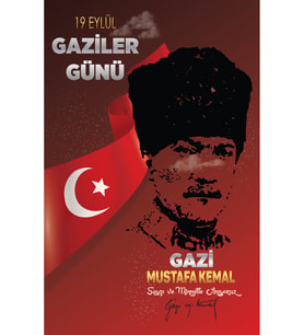 19 Eylül Gaziler Günü Fotoğraf Panosu Branda 100x150