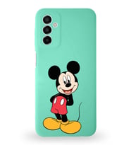 Samsung Galaxy M13 Uyumlu Lansman Kılıf Altı Kapalı İçi Kadife  Mickey Mouse-B Tasarımlı  Kapak (Şeffaf)