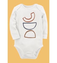 Organik Baskılı Pamuklu Unisex Bebek Body UZUNE245