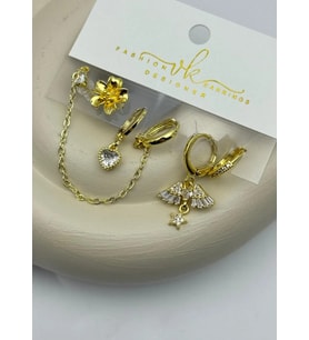 Vip 6'lı Gold Küpe - 25-vip145