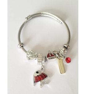 Pandora Model Balık Ve Kalp Charm Çelik Bileklik