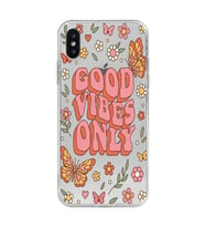 Iphone X / Xs Uyumlu Good Vibes Only Desenli Şeffaf Telefon Kılıfı