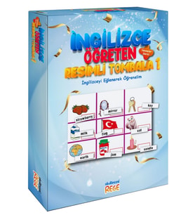 İngilizce Öğreten Resimli Tombala - 1 (Yeşil-Krem)