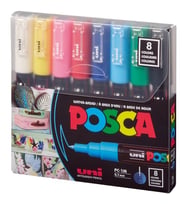 UNİ POSCA SU BAZLI MARKER ANA RENKLER PC-1M/8C 0.7mm 8'Lİ SET