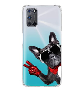PrintiFy Oppo A72 Uyumlu Köpek 2 Baskılı Şeffaf Köşe Korumalı Antişok Kılıf