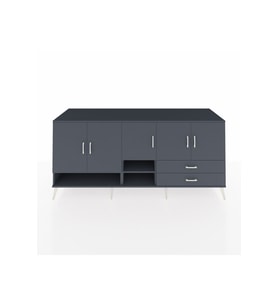 Kronos Konsol 6 Raflı 2 Çekmeceli 5 Kapaklı 220x59x99 Antrasit-Antrasit/Antrasit