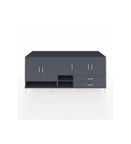 Kronos Konsol 6 Raflı 2 Çekmeceli 5 Kapaklı 220x59x99 Antrasit-Antrasit/Antrasit