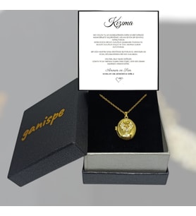 Yeni Yıl Hediyesi ''Kızıma'' Alya Anka Kuşu Kolye  Anlamlı Notlu ve Hediye Kutulu  Diamond Kutu (Gold)