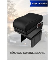 audi a3 2013 kol dayama Yastıklı Lüks Siyah geniş model Deri
