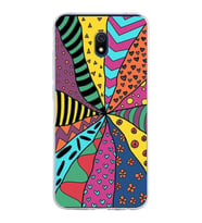 PrintiFy Xiaomi Redmi 8A ile Uyumlu 1mm Slim Fit Retro Renkler 4 Baskılı Şeffaf  Kılıf