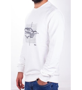 Twister 1915 Ekru Bisiklet Yaka Erkek Sweat