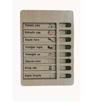 Ahşap Çocuk Günlük Rutin Checklist Kontrol Listesi Yapılacaklar Listesi