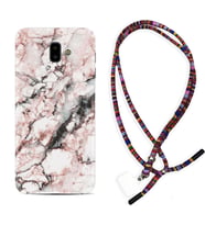 Samsung J6 Plus J7 Prime J7 Pro M20 Kılıf Boyun Asklı Rasta Silikon Colorfull Marble 2 1389