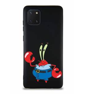 Samsung Galaxy Note 10 Lite Soft Premier Kapak Bay Yengeç Tasarımlı Silikon Kılıf - Siyah (Şeffaf)