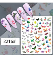 Adanil Renkli Kelebek Yazı Çiçek Sticker J0-2216