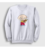 Presmono Unisex Beyaz Gun Stewie Griffin Family Guy Sweatshirt 300301tt