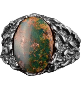 Gerçek Doğal Arizona Turkuaz Taş Yüzük, Erkekler için Hediye, 925 Ayar Gümüş Yüzük, Minimalist Yüzük (Stil-14)