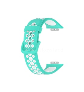 Mey İthalat® Watch 2 Spor Delikli Kordon - Turkuaz-Beyaz