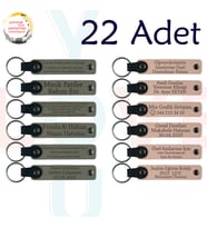Kül Gri & Pudra, 22’li Set, Tarih ve İsimli Deri Hatıra, Şirket Yıl Dönümüne Değer Katan Hediye