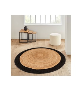 Eliana Home Baskılı, Yıkanabilir Kaymaz Taban Yuvarlak Halı LNA7031 120x120 cm (Bej)