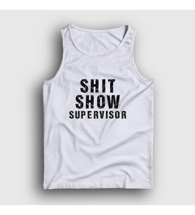 Presmono Unisex Beyaz Shit Show Supervisor Ofis Beyaz Yaka Atlet 466869tt (Beyaz)