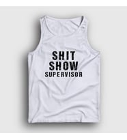 Presmono Unisex Beyaz Shit Show Supervisor Ofis Beyaz Yaka Atlet 466869tt (Beyaz)