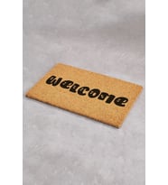 Welcome Baskılı Dış Kapı Paspası Koko Paspas Kıl Paspas Kapı Önü Paspas Giriş Paspası Kalın Paspas