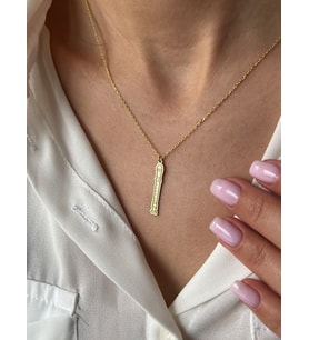 Kişiye Özel 925 Ayar Gümüş  Tasarım Flüt Model Kolye (Gold)