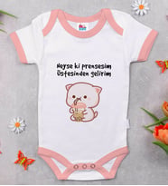 BK Kids Prensesim Üstesinden Gelirim Tasarımlı Pembe Bebek Body Zıbın-1