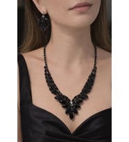 Black Crystal Özel Tasarım Kolye & Küpe Set