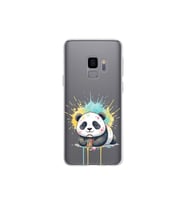 Samsung Galaxy S9 ile Uyumlu Splash Panda Tasarımlı Şeffaf Silikon Kılıf