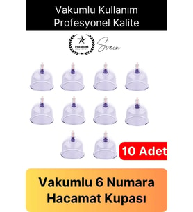 Dayanıklı 10 Adet 6 Numara Hacamat Masaj Kupası Selülit Çatlak Omuz Sırt Bel Tutulması Rahatlatıcı