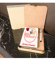 En Güzel Sevgili Hediyesi Ahşap Kutulu Defter Kalem Set 012