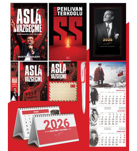 Asla Vazgeçme - Ayraç - Kartpostal - Poster - SS -  2026 Ajanda İstikbal - Sakarya Duvar Takvimi - Masa Takvimi