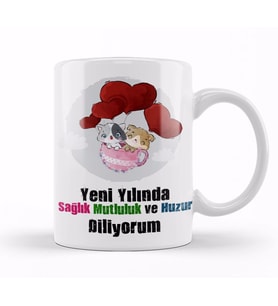 Yeni Yıl Hediyesi Mutlu Yıllar 06 Kupa Bardak Porselen