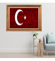 Altın Varaklı Çerçeveli Paspartulu  Tablo sde254 (Gold)